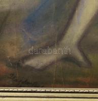 Hajdú Béla (működött 1930-40 körül): Női akt szivárványban. Pasztell, papír, jelezve balra lent, sér...