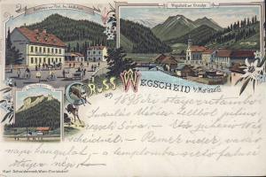 1898 Wegscheid with Restaurant ´Zur Post´ litho