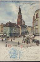 1899 Opava with theatre litho