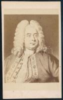 cca 1860 Johann Sebastian Bach (1685-1750) zeneszerző portréja, keményhátú fotó, 10,5×6,5 cm