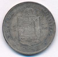 1879KB 1Ft Ag "Ferenc József / Középcímer" T:XF patina Adamo M15