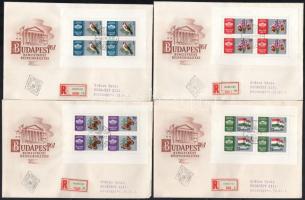 1961 Nemzetközi bélyegkiállítás kisívsor 4 db FDC / Mi 1765-1768 on 4 FDC