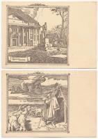 Debrecen és környéke - 18 db régi művészlap, az Országos Magyar Dalosszövetség kiadása 1929. Szathmá...