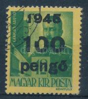 1945 Kisegítő 100P/12f lemezhiba a felülnyomásban / Mi 819 plate variety