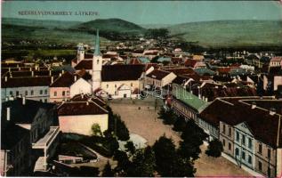 1914 Székelyudvarhely, Odorheiu Secuiesc; látkép. W.L. Bp. 7610. / general view (ragasztónyom / glue marks)