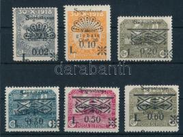 Fiume 1922 Portóbélyegek Mi 15 I, 19 I, 20 I, 21 I, 23 I, 24 I (Mi EUR 158.-)