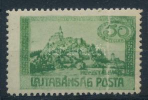 Nyugat-Magyarország VII. 1921 50f, rajta fehér csík, ránc. Signed: Bodor