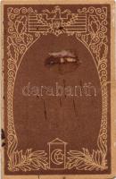 Viribus Unitis propaganda magyar címerrel és zászlóval, litho kártya / WWI Austro-Hungarian K.u.K. m...