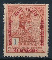 1915 Hadisegély II. 1K lemezhiba az "é" betűben / Mi 176 with plate variety