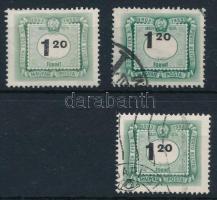 1953 50 éves a magyar portóbélyeg eltolódott értékszámokkal + támpéldány / shifted numbers