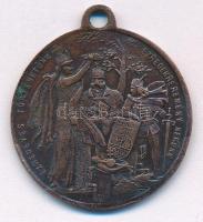1896. "Ezredéves Történetünk Ezredekre Remény Nekünk - Honfoglalás" millenniumi bronz emlé...