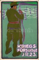 1917 A 23. gyalogezred rokkantjai, özvegyei és árvái javára / Kriegsfürsorge IR. 23. / WWI K.u.K. 23rd Infantry Regiment charity art postcard s: Alpár (fl)