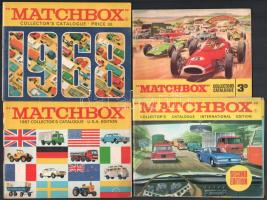 1966-1969 4 db Matchbox játékjármű katalógus, jó állapotban, egyenként 40-50 oldal