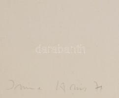 Kocsis Imre (1937-1991): Geometrikus kompozíció, 1971. Szitanyomat, karton. Jelezve balra lent. Háto...