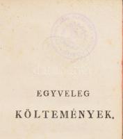 Kis János Versei. Kiadta Kazinczy Ferencz Harmadik kötet Pesten, 1815. Trattner. 1 t. (rézmetszet) 134 (2) p. Kissé megviselt kiadói félbőr kötésben