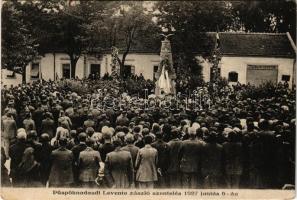 1944 Püspöknádasd (Mecseknádasd), Levente zászlószentelés 1927. június 6-án, tűzoltószertár (EK)