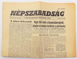 1956 Népszabadság, a Magyar Szocialista Munkáspárt lapja I. évf. 19. száma, 1956. nov. 28., a címlap...