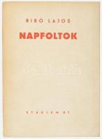 Bibó Lajos: Napfoltok. Színmű három felvonásban. Budapest, [1944]. Stádium. 112 l. Pataky Jenő (1914-1996) színésznek DEDIKÁLT példány! Fűzve, kiadói borítóban.