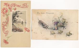 11 db régi motívum képeslap, közte két Pozsony / 11 pre-1945 motive postcards, including 2 Bratislav...
