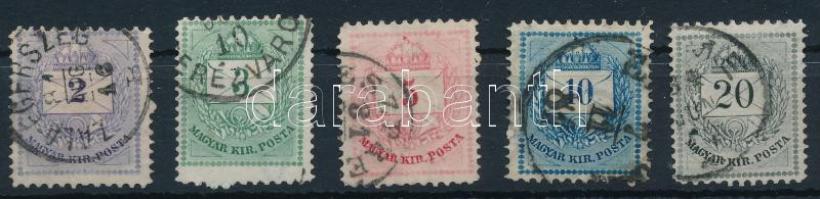 1881 Színesszámú krajcáros D sor / Mi 21-25 perforation 11 1/2 : 13