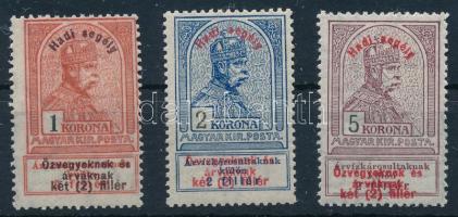 1914 Hadisegély (I.) 1K, 2K, 5K (** 66.000)