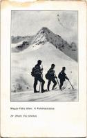 1910 Tátra, Magas-Tátra, Vysoké Tatry; Fehértavi csúcs. Dr. Hruby Ede felvétele, Turistaság és Alpinizmus felvétele / Jahnací stít (b)