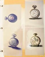 Zsebóra és karóra gyűjtemény fotódokumentációja kb 100 db fotóval albumban