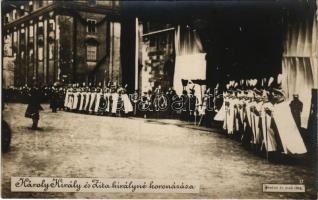 Budapest I. Károly király és Zita királyné koronázása. Révész és Biró felvétele, 1916. / Coronation ceremony of Charles I of Austria and Queen Zita