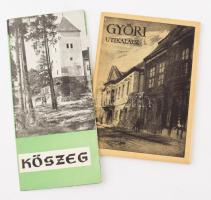 Győri utikalauz. 1955, Győr-Sopron M. Tanácsa Idegenforgalmi Hivatala. Kiadói papírkötés. + 1961 Kőszeg prospektus, fekete-fehér fotókkal illusztrált, kihajtható.