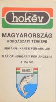 1984 Magyarország horgászati térképe, 1 : 550.000, jó állapotban, 97x64,5 cm