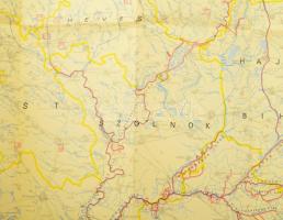 1984 Magyarország horgászati térképe, 1 : 550.000, jó állapotban, 97x64,5 cm