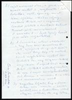 1986 Litván József (1900-1988) ipari vezető, vezérigazgató autográf levele Borbándi Gyula (1919-2014...