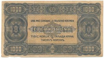 1923. 1000K "B40 439740" nyomdahely jelölés nélkül T:F,VG szakadás, jobb alsó saroknál any...