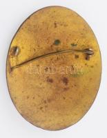 ~1910. "Koronás Vöröskereszt" aranyozott, zománcozott bronz jelvény (48x38mm) T:VF zománch...