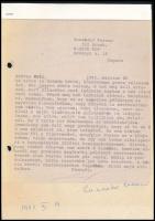 1992 Kunszabó Ferenc (1932-2008) író, szociográfus autográf levele, Molnár József (1918-2009) emigrá...