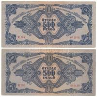 1945. 500P (2xklf) az egyiken magyar "N" betű orosz "P" helyett T:F 
Adamo P19,...