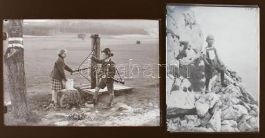 cca 1906-07 össz 8 db üvegnegatív, ausztriai kirándulás klf. helyszínekkel (Neunkirchen, Semmering),...