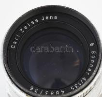 Carl Zeiss Jena Sonnar 1:4 f=135 mm (4/135) objektív, jó állapotú lencsével, sorozatszám: Nr. 488373...