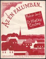 cca 1933 Molnár Jenő - Hlatky Endre: Az én falumban... Bp., Rózsavölgyi, modern 2 színnyomású címlappal.