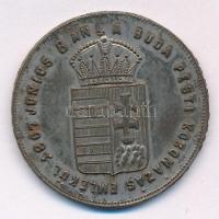 1867. "Érem I. Ferenc József budai koronázására" ezüstözött bronz emlékérem "A BUDA P...