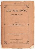 Draxler János: Szent Péter apostol két levele. Pest, 1861, Lauffer és Stolp, 6+218 p. Kiadói papírkötés, kissé sérült borítóval, sérült gerinccel. Felvágatlan lapokkal.