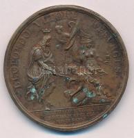 1686. "Buda visszafoglalása" kétoldalas, öntött bronz replika emlékérem. "HOS FORNAX ...