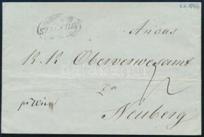 1844 Portós levél teljes tartalommal, 12kr portóval "SZEGEDIN" - Neuberg. Ex Provera