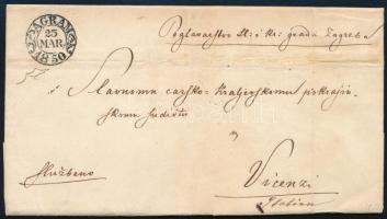 1850 Katonai ex off teljes tartalommal AGRAM -VICENZA