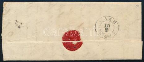 Domestic cover with content and 6kr postage due "PEST" - "RAAB" ~1847 Távolsági ...