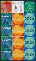 2024 Párizsi olimpia 4 db vágott blokk piros sorszámmal / 4 imperforate blocks