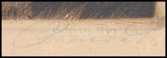 Prihoda István (1891-1965): Lokálban. Rézkarc, papír, jelzett, lap széle kissé foltos, 17,5×13,5 cm