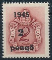 Nagyvárad I. 1945 Barnaportó 2P/2f II. típus, Bodor vizsgálójellel (papírránc / paper crease)