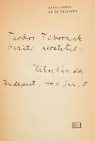 Rákos Sándor: Az eb válaszol. (Dedikált!) Bp., 1949, Egyetemi Nyomda NV., 41+(3) p. Első kiadás. Kia...