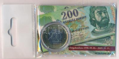 2009. 200Ft elsőnapi veret sorszámozott plasztikkártyán "05994" T:UNC